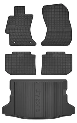 Zdjęcie produktu dla Dywaniki gumowe + mata bagażnika do Subaru XV 2011-2017 (SUV/crossover) – czarne, dopasowane – Wielganizator SolidPRO