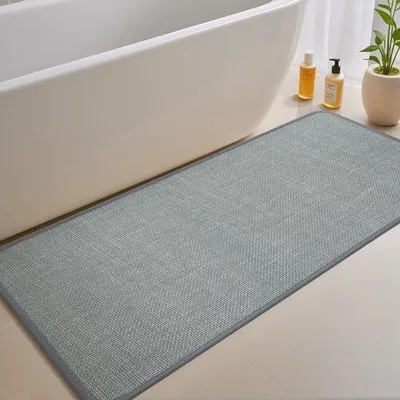 Zdjęcie produktu dla Mata podłogowa Unyqoos® w kolorze szarym, 60 x 150 cm – antypoślizgowa podkładka gumowa, ultracienka (0,6 cm), bardzo chłonna i nadająca się do prania w pralce