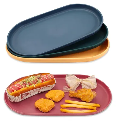 Produktbild von Set aus 4 ovalen Serviertabletts für Snacks und Desserts