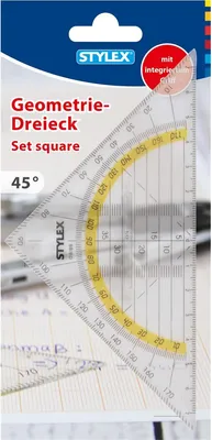 Produktbild von Stylex 37025 Geometriedreieck mit Griff transparent 16 cm