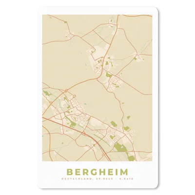 Produktbild von MuchoWow® Mauspad Mousepad Karte - Jahrgang - Bergheim - Stadtplan 18x27 cm - Mousepads - Maus Mat - Pad - Mausunterlage