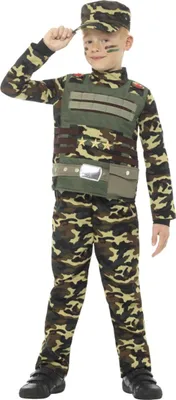Produktbild von Camouflage Kostüm für Kinder Kindergröße: L