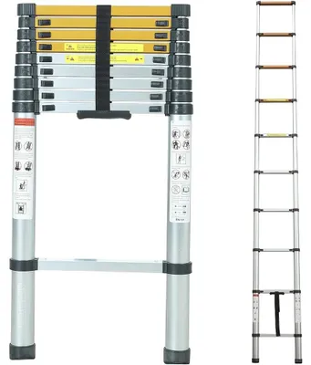 Productafbeelding van Aluminium Telescopische Ladder 3.8 Meter Vouwbaar en Veilig