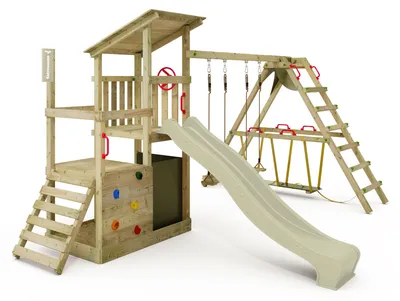 Produktbild von Kletterturm FATMOOSE FruityForest Fun mit SurfSwing, salbeigrün/olivgrün
