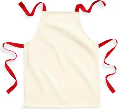 Produktbild von Westford Mill W362 | FairTrade Baumwolle Junior Craft Apron 45 cm x 60 cm - Farbe: Natural/Classic Red - Größe: One Size