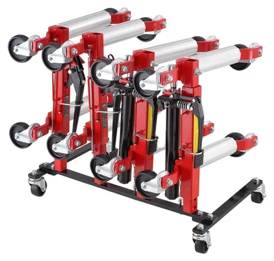 Image de Support de cric pour voiture VEVOR Support de stockage avec roues pivotantes à 360°, support de cric avec cliquet hydraulique, support de stockage