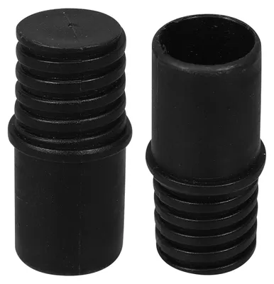 2er-Pack Besenstiel-Adapter, Kunststoff, schwarz, 4,5x2x2 cm