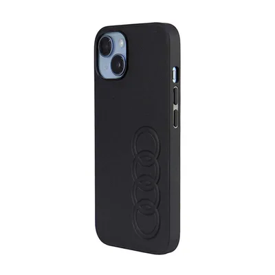 Produktbild von Audi Kunstleder iPhone 14 6,1  schwarz/schwarz Hardcase AU-TPUPPCIP14-TT/D1-BK Handyhülle