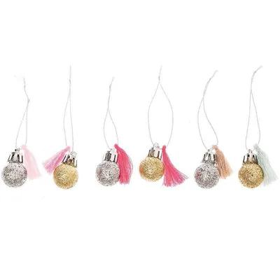 Image de Lot de 6 boules décoratives néon pastel pour décorations de Noël