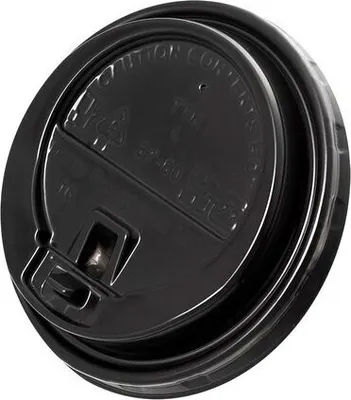 Produktbild von 200x Domdeckel mit Verschlußklappe schwarz für Pappbecher COFFEE TO GO 80mm Ø