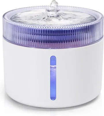 Produktbild von Kleines Tierwasser 2L mit LED-Licht und 360°-Filtration für mehrere Haustiere - Weiss