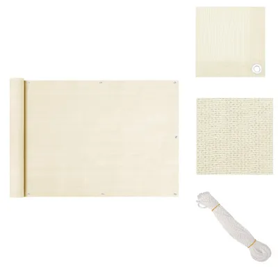 Image de vidaXL Brise-vue pour balcon Crème 75x400 cm HDPE - Parasols et protections solaires