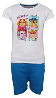 Produktbild von Paw Patrol Welpen Kinder kurzarm Schlafanzug Pyjama 98 -128 Baumwolle - Blau, 122