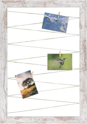 Produktbild von FC Fotohalter Pinnwand Fotorahmen Vintage Weiss Neo Collage Line FC 53G Bilderrahmen inklusive CLAMARO , Größe:55x75cm (Hochformat)