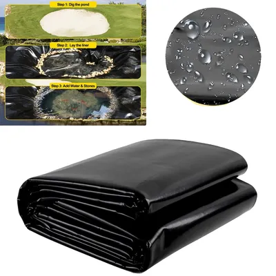 Obrázek produktu pro Odolná vložka do jezírka z černého materiálu LLDPE, velikost 13 stop x 20 stop, dlouhá životnost,