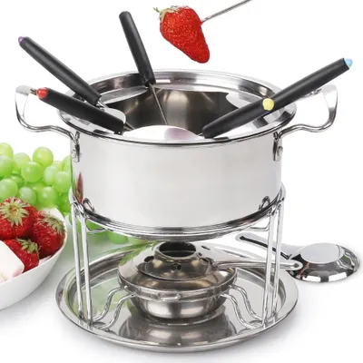 Zdjęcie produktu dla Zestaw do fondue ze stali nierdzewnej, przeznaczony dla 6 osób