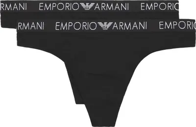 Produktbild von EMPORIO ARMANI Damen Stringtanga Thong (2er Pack) Schwarz/Black XS