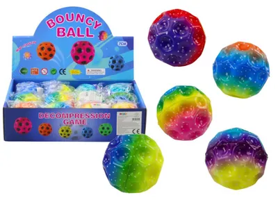 Produktbild von Leuchtball zum hüpfenden Kneten mit Vertiefungen, bunt, 7 cm
