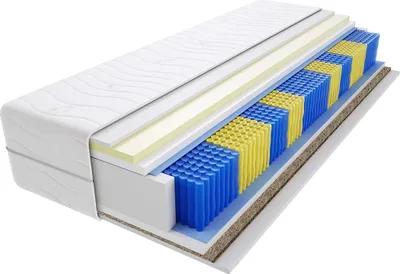 Produktbild von Matratze 95x120 cm Doppelmatratze, H3 & H4 Federkernmatratze, Taschenfederkernmatratze 20 cm Hoch Visco Memory Seegras Hypoallergene, HR-Schaum, Wendematratze mit Klimafaser, Gesteppter Bezug Romeo Gras Multitaschen