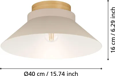 Image de MOHARRAS applique/plafonnier lampe éclairage - H16 x Ø40 cm - marron - 1X40W excl - IP20