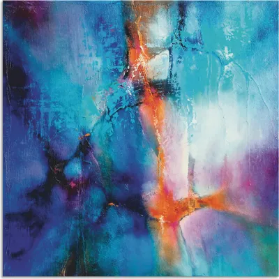 Produktbild von ARTland Wandbild Alu für Innen & Outdoor Türkis und Magenta I Größe: 40x40 cm