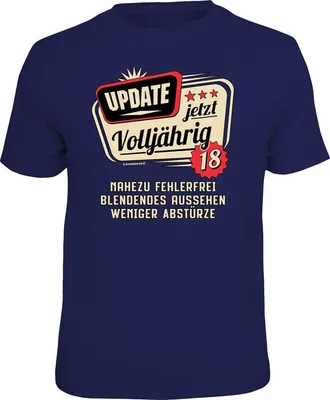 Produktbild von T-Shirt 18 Jahre Update 100% Baumwolle Größe M Standard 100