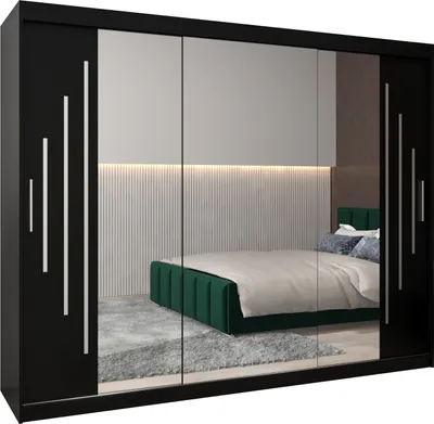 Produktbild von Kleiderschrank, Schiebetürenschrank Schlafzimmer, Schrank mit Spiegel YORK 2 250 cm