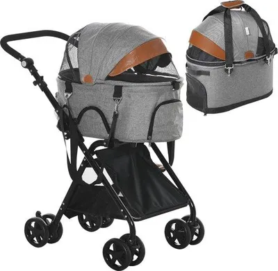 Productafbeelding van Famanu kinderwagen voor honden, 2-in-1 met opvouwbaar design - geschikt voor kleine honden