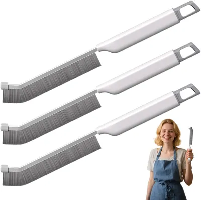 Obrázok produktu pre Čistiaca kefa s škrabkou, 3 kusy, s dlhou rukoväťou, vhodná do kuchyne a kúpeľne
