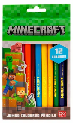 Zdjęcie produktu dla Kredki ołówkowe Jumbo 12 kolorów Minecraft
