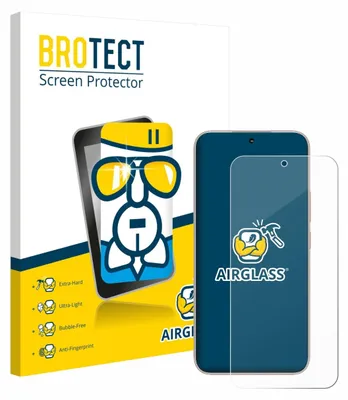 Product packaging for a screen protector, showing the packaging and a representation of the product on a smartphone.