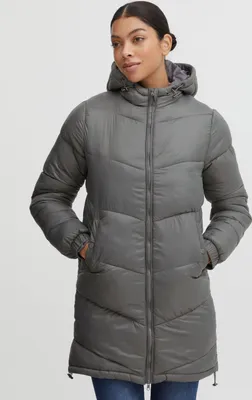 Produktbild von OXMO OXTabata Damen Steppmantel Wintermantel Winterjacke gefüttert mit hochabschließendem Kragen