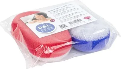 Image de D&L Set d'éponges de bain - Pack de 2 éponges exfoliantes - Différentes couleurs