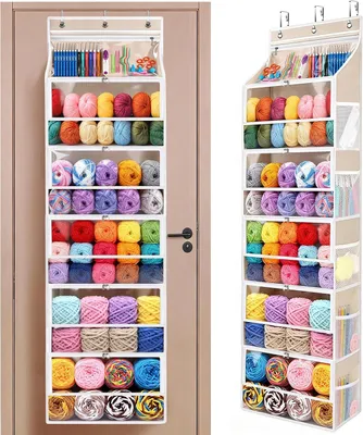 Productafbeelding van Hangende organizer met 5 vakken met ritssluiting - Garenopslag om op te hangen