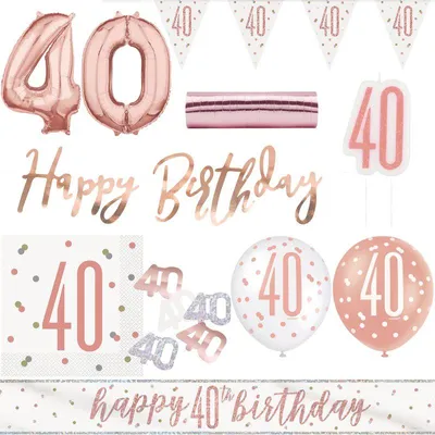 Produktbild von 40. Geburtstag Deko roségold Party Dekoration Set Frau Set
