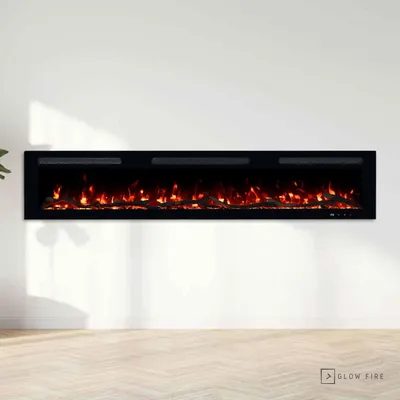 Produktbild von Glow Fire Elektrokamin 'Inside 182' | LED Wandkamin in schwarz mit Heizung (1800 W) | HxBxT: 35x182x12cm