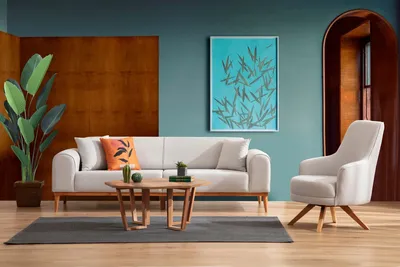 Produktbild von Hanah Home, Kapri 3 Seater - Cream, 3-Sitzer-Schlafsofa, BUCHENHOLZ / SPANPLATTEN, Creme, 220 x 84 x 77 cm