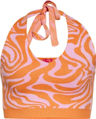 Immagine prodotto di SWIRLY top corto da donna - rosa arancione, XL