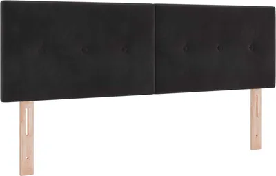 Zdjęcie produktu dla vidaXL Zagłówek z listwami LED Czarny 144 cm Aksamit