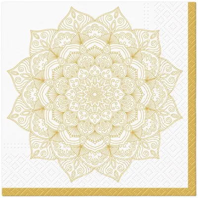 Zdjęcie produktu dla Serwetki 33x33 cm – Mandala Golden