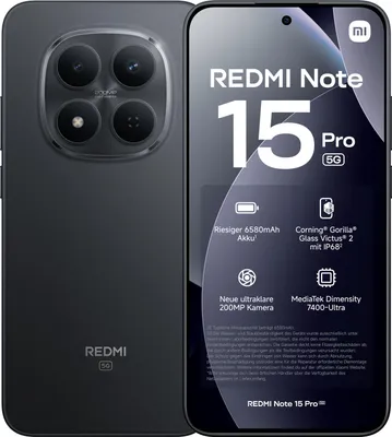 Immagine prodotto di Xiaomi Redmi Note 15 Pro 5G 17.4 cm (6.83") 8 GB 256 GB 6580 mAh Black