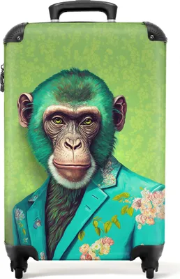Obrázek produktu pro NoBoringSuitcases.com® Kufr Příruční zavazadlo na kolečkách Kufr na kolečkách Malý cestovní kufr na 4 kolečkách - Monkey - Colbert - Flowers - Neon - Portrait - Cabin Size < 55x40x23 cm & 55x40x20 cm - Foto kufr - Cabin suitcase - Board luggagePříruční zavazadlo Kufr 55x35x20 cm, 36L,