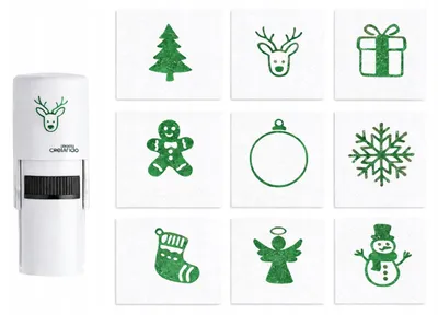 Produktbild von Crelando Stempel Set mit 12 Weihnachtsmotiven zum Basteln