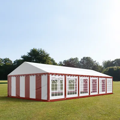 Image de TOOLPORT 6x12 m Tente de réception / Barnum rouge-blanc toile de haute qualité PVC 700 N