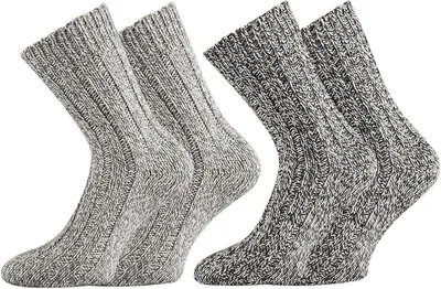 Produktbild von FussFreunde 2 Paar superweiche Norwegersocken, vorgewaschen, Grautöne, Größe 43-46