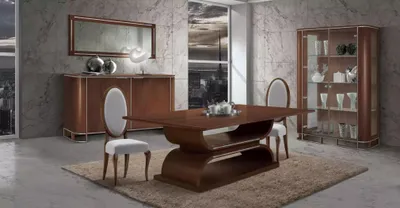 Produktbild von Esstisch 4х Stühle Vitrine Sideboard 8tlg Esszimmer Set Gruppe Garnitur