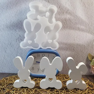 Produktbild von Silikonform Osterhase Gießform für Gips und Epoxidharz 3D-Dekoration