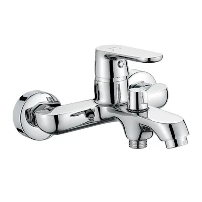 Immagine prodotto di Miscelatore da bagno Miscelatore di design cromato Miscelatore da bagno a parete