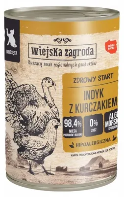 Image de WIEJSKA ZAGRODA Chatons Turquie au poulet - nourriture humide pour chats - 400 g