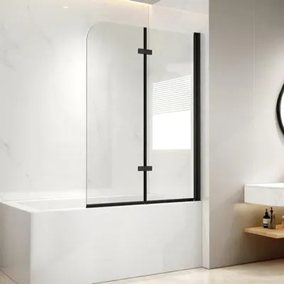 Produktbild von Famanu Faltbare Duschwand für Badewanne - 100 x 140 cm, Sicherheitsglas, Platzsparend